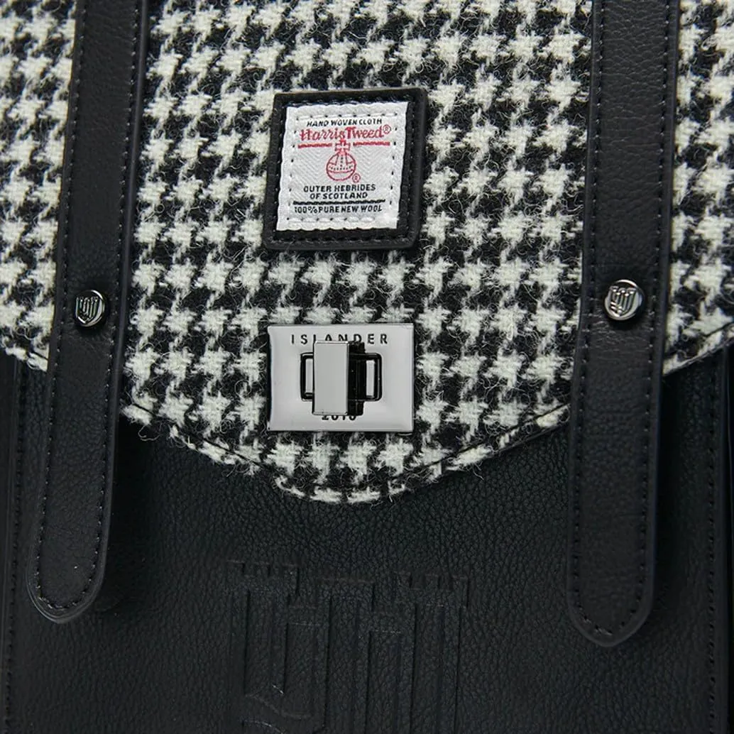 Islander HarrisTweed The Mini Carloway Backpack, Black and White Dogtooth, Mini