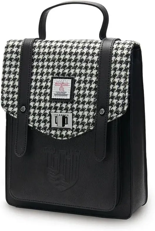 Islander HarrisTweed The Mini Carloway Backpack, Black and White Dogtooth, Mini