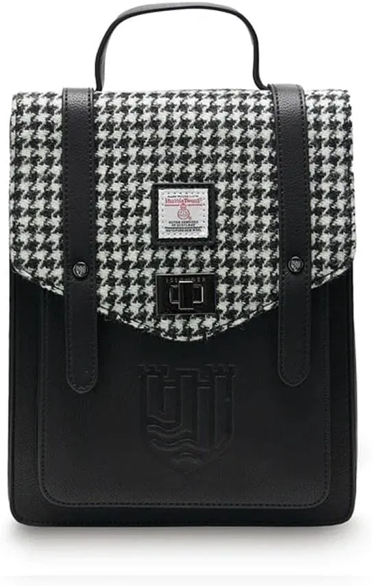 Islander HarrisTweed The Mini Carloway Backpack, Black and White Dogtooth, Mini