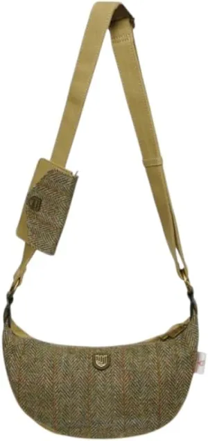 Islander The Luna Bag for Women Harris Tweed Crossbody With Detachable Card Wallet