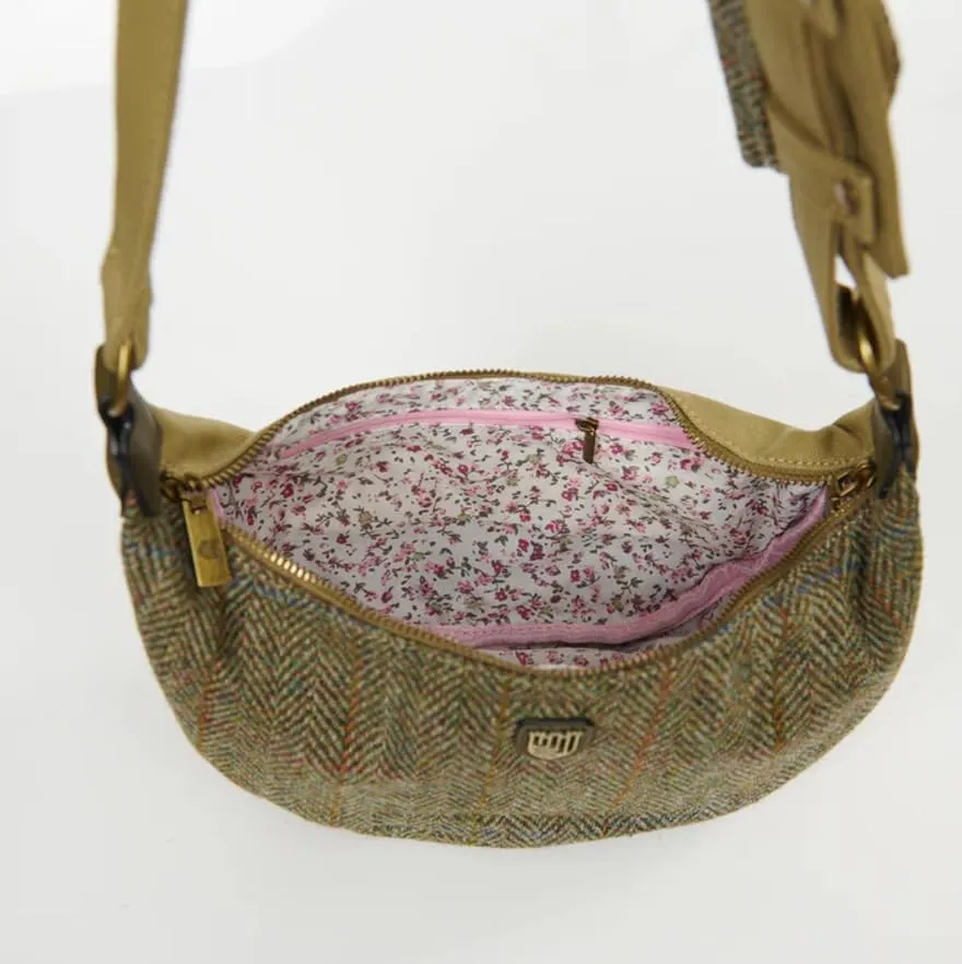 Islander The Luna Bag for Women Harris Tweed Crossbody With Detachable Card Wallet