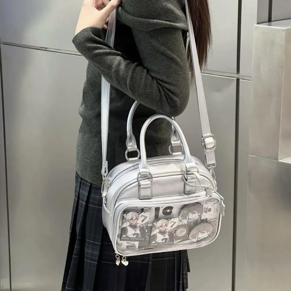 Ita Bag Ita Backpack with Insert Big Capacity Single Shoulder Bag Crossbody Bag Y2k Handbag Commuter Bag (Black)