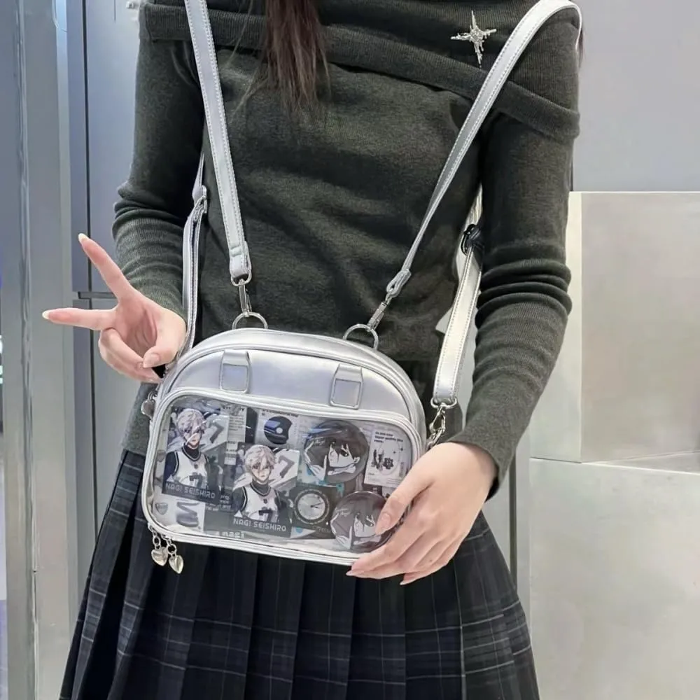 Ita Bag Ita Backpack with Insert Big Capacity Single Shoulder Bag Crossbody Bag Y2k Handbag Commuter Bag (Black)