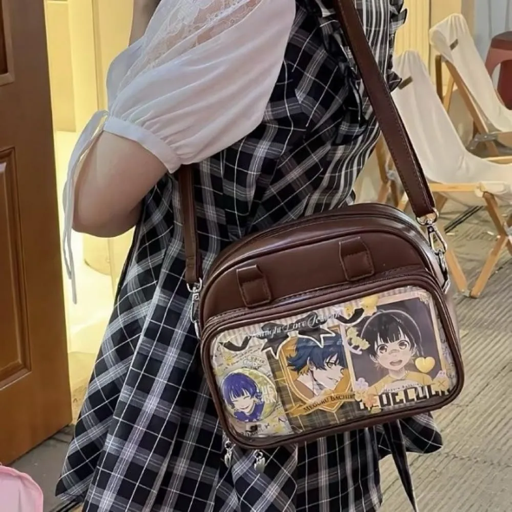 Ita Bag Ita Backpack with Insert Big Capacity Single Shoulder Bag Crossbody Bag Y2k Handbag Commuter Bag (Brown)