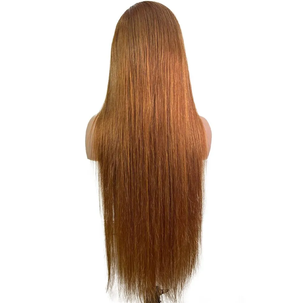 ITODAY 30 Inch Ginger Blonde Straight 13x4 HD Lace Front Wig Human Hair, Pre Plucked with Baby Hair