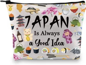Japan Surprise Trip Gift Japan Vacation Gift Japan Travel Gift Japan Is Always a Good Idea Travel Zipper Makeup Bag for Japanese Culture Lovers (Good Idea Japan)