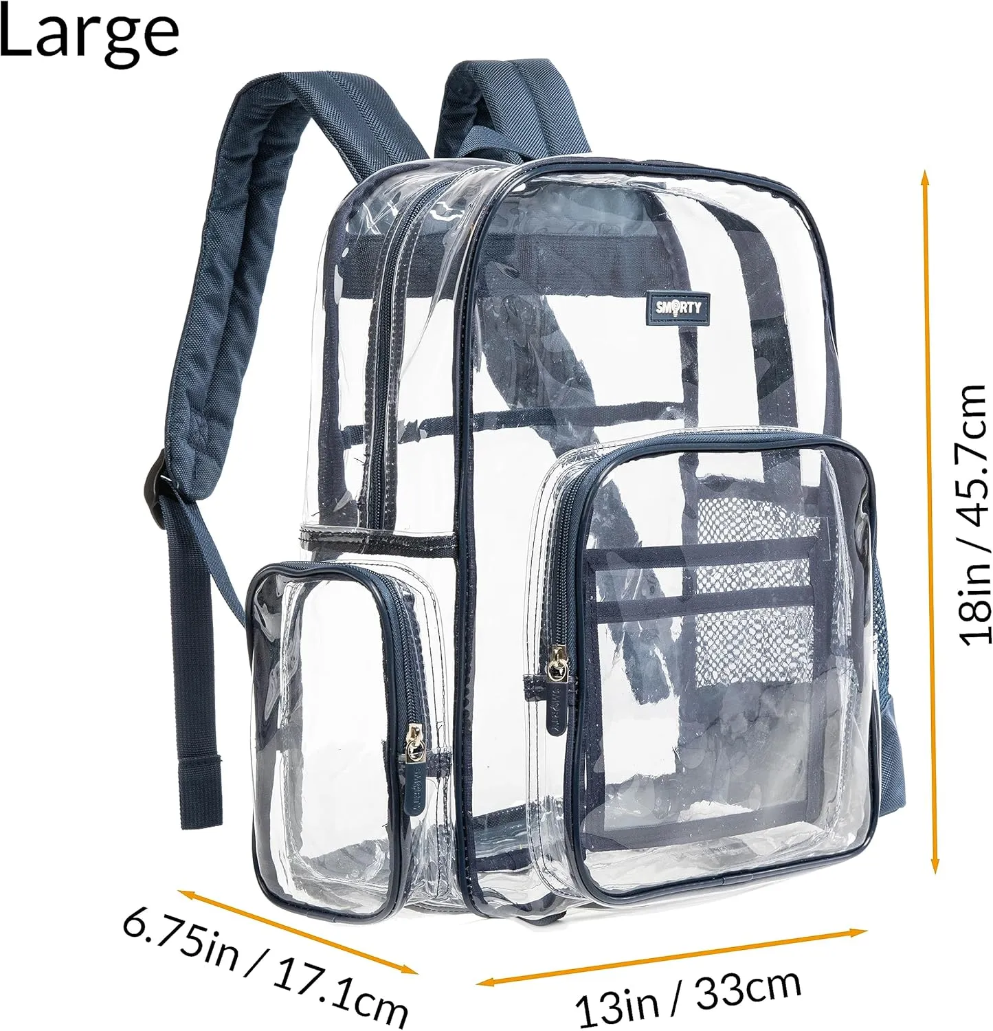 J.CARP Clear Bag Heavy Duty Backpack Durable Transparent See Through Bag