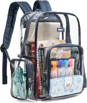 J.CARP Clear Bag Heavy Duty Backpack Durable Transparent See Through Bag