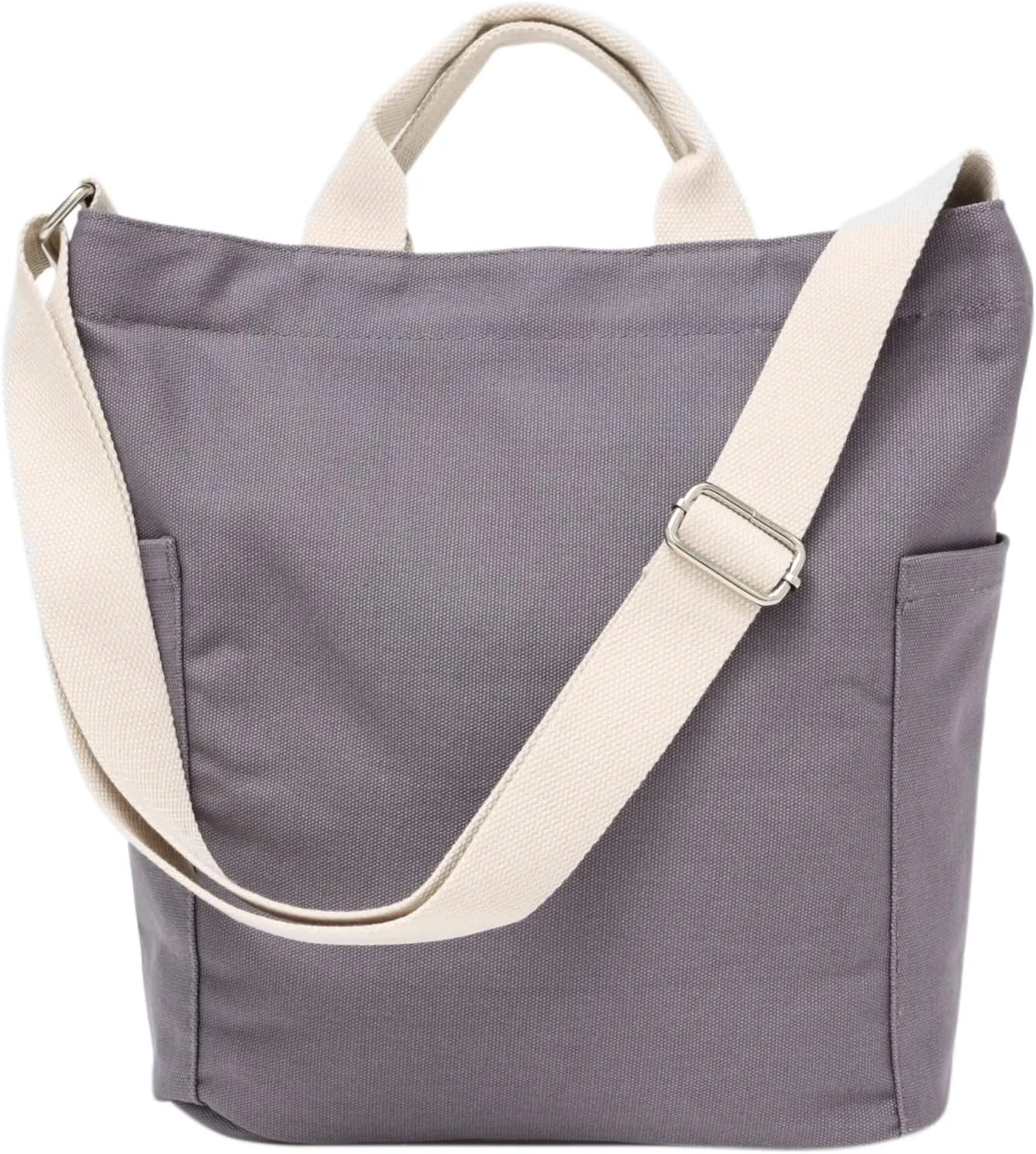Jeelow Canvas Tote HandBag Crossbody Shoulder Bag With Zipper For Men & Women