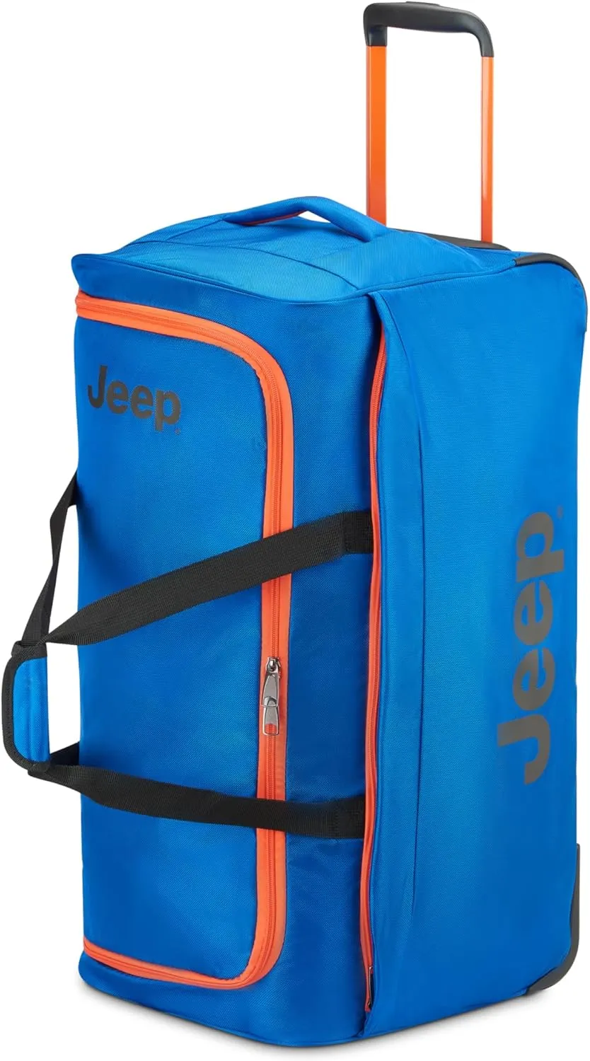 Jeep JS009D Two Wheel Rolling Travel Duffle Bag, Blue, 27 Inch