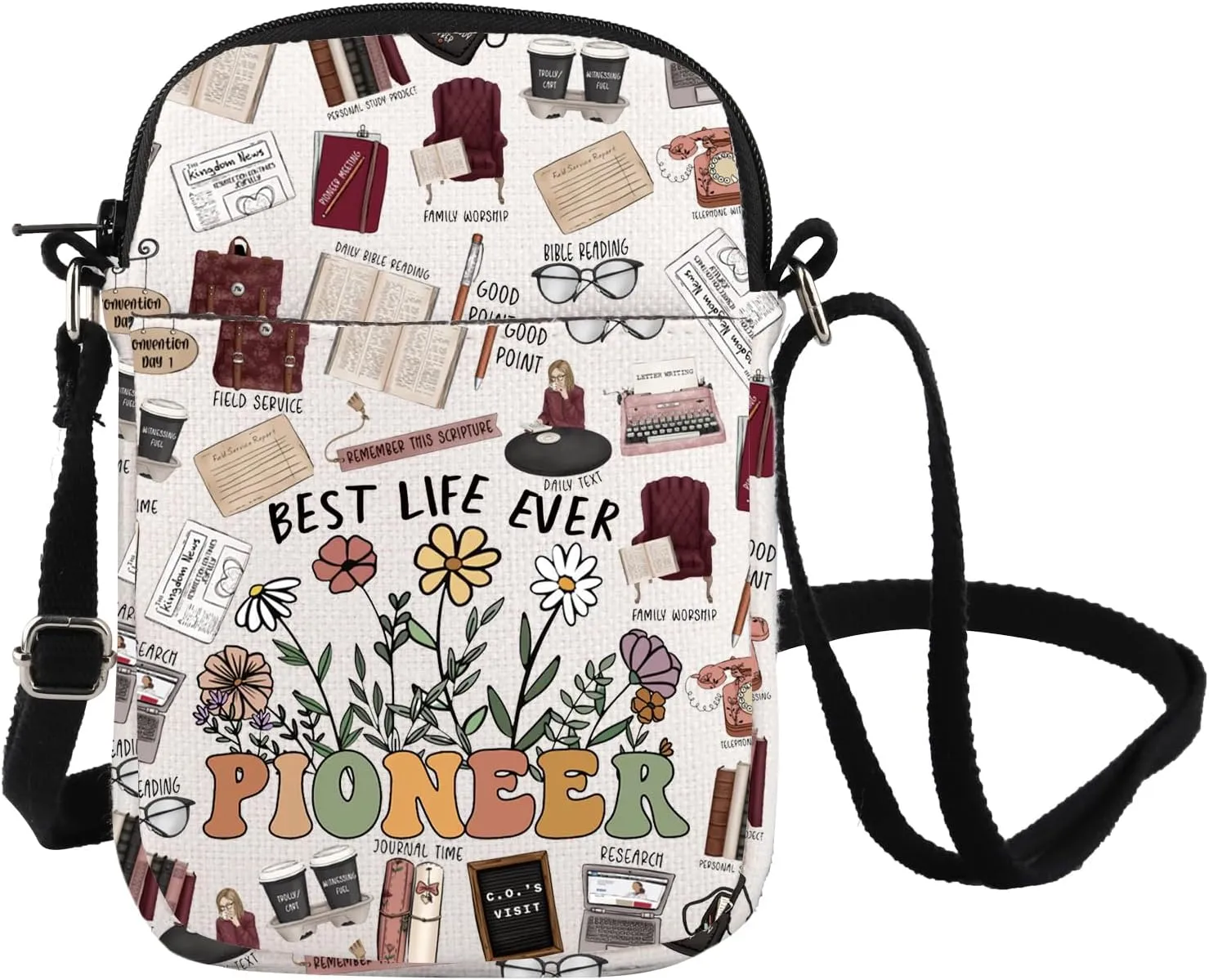 Jehovah Witness Merch JW Pioneer Crossbody Bag JW Gift Pioneer Students Gift Best Life Ever Gift JW Life Gift