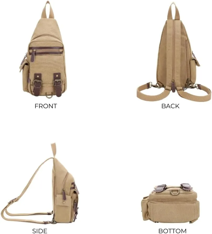 JESSIE & JAMES Shasta Canvas Concealed Carry Sling Bag for Men Women, Convertible Backpack Purse