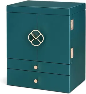 Jewellery Holder Jewelry Box Watch Necklace Ring Earrings Multi-Layer Jewelry Storage Box Jewelry Display Box (Color : Brass, Size : 28x20x34CM)