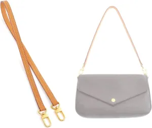 jiesinlov Vachetta Leather Strap Replacement,Purse Shoulder Straps for Handbag (Double Buckles-Length:23.6in)