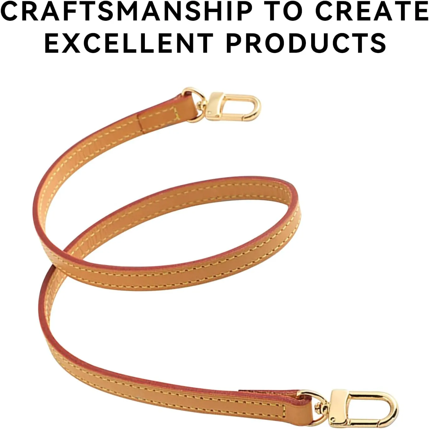 jiesinlov Vachetta Leather Strap Replacement,Purse Shoulder Straps for Handbag (Double Buckles-Length:23.6in)