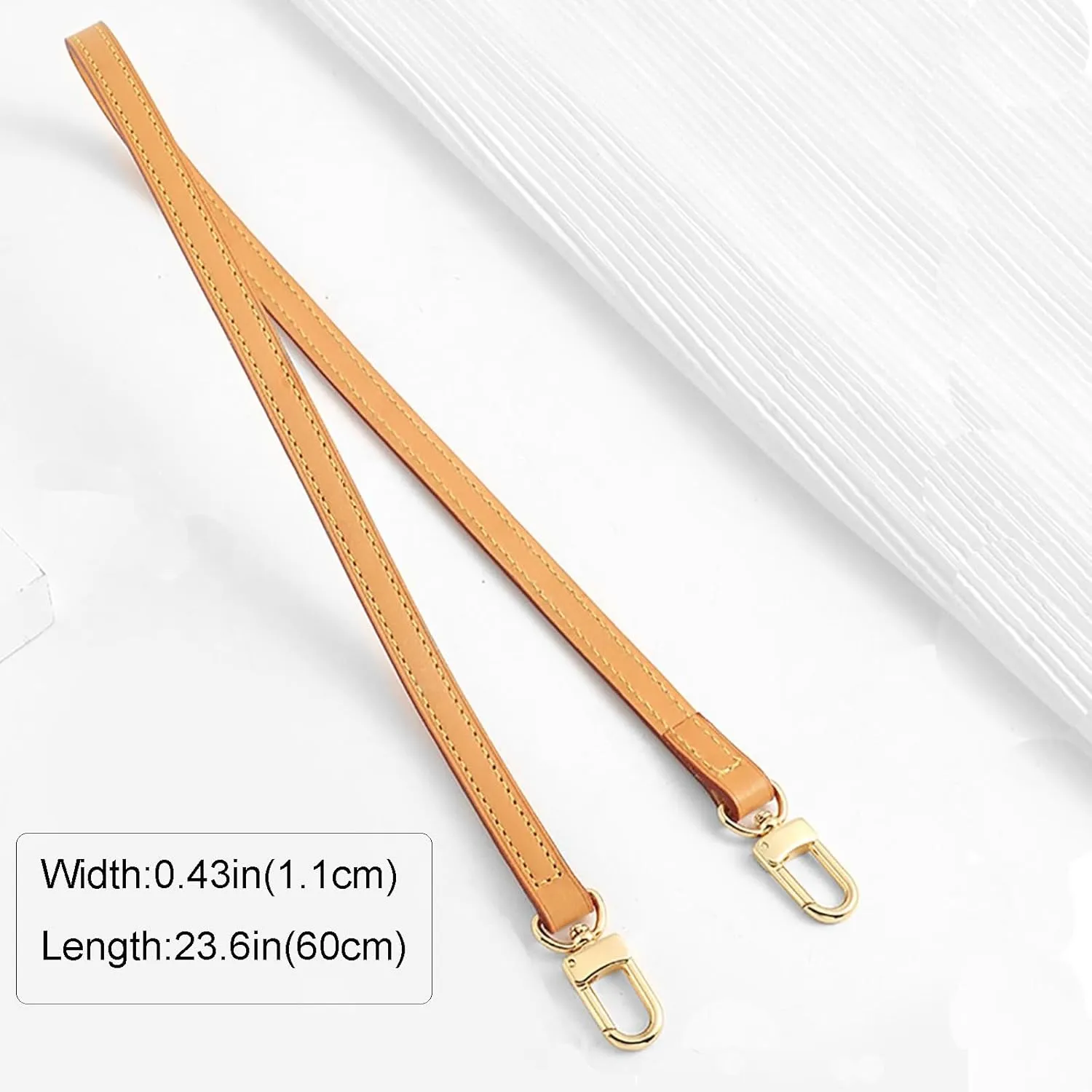 jiesinlov Vachetta Leather Strap Replacement,Purse Shoulder Straps for Handbag (Double Buckles-Length:23.6in)