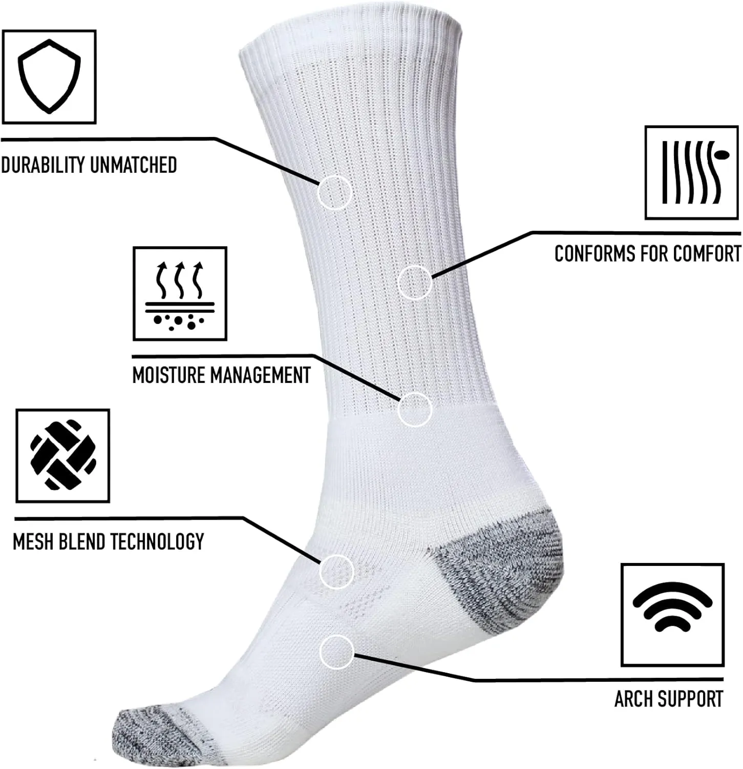 juDanzy J-Socks 2 Pack of Premium Athletic Sports Team Crew Socks for Football, Basketball and