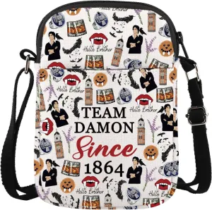 JXGZSO Funny Vampire Salvatore Brothers Gift Team Damon/Stefan Since 1864 Crossbody Bag TV Show Gift For Fans