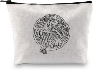 JXGZSO Optometrist & Ophthalmologist Cosmetic Bag - Eye Print Makeup Bag with Optometry Technician Gift Option