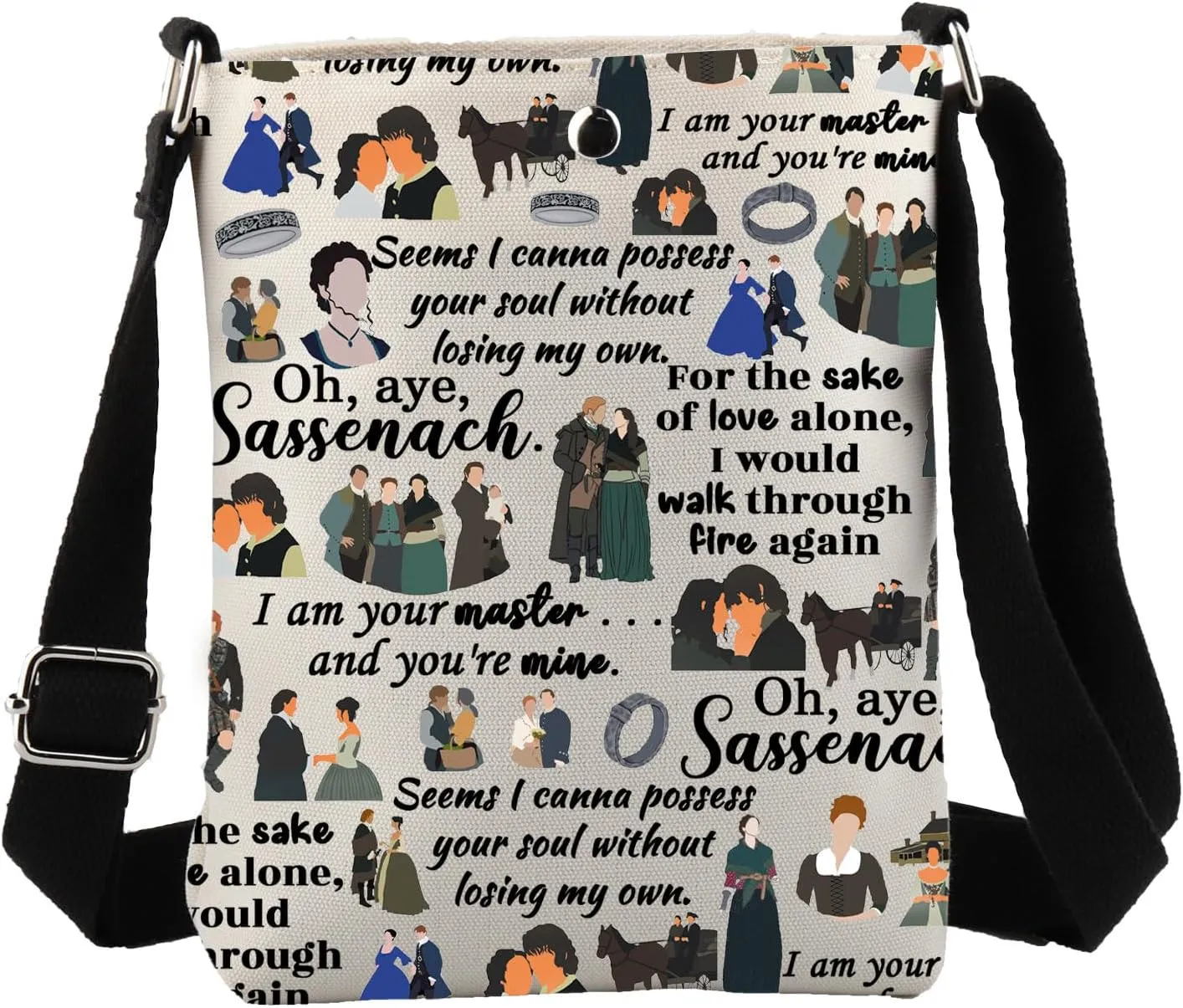 JYTAPP Lover Gift Outlander Cosmetic Makeup Bag Scottish Highlands Pounch Gift Dragonfly Outlander Cosmetic Bag (Crossbody Bag)