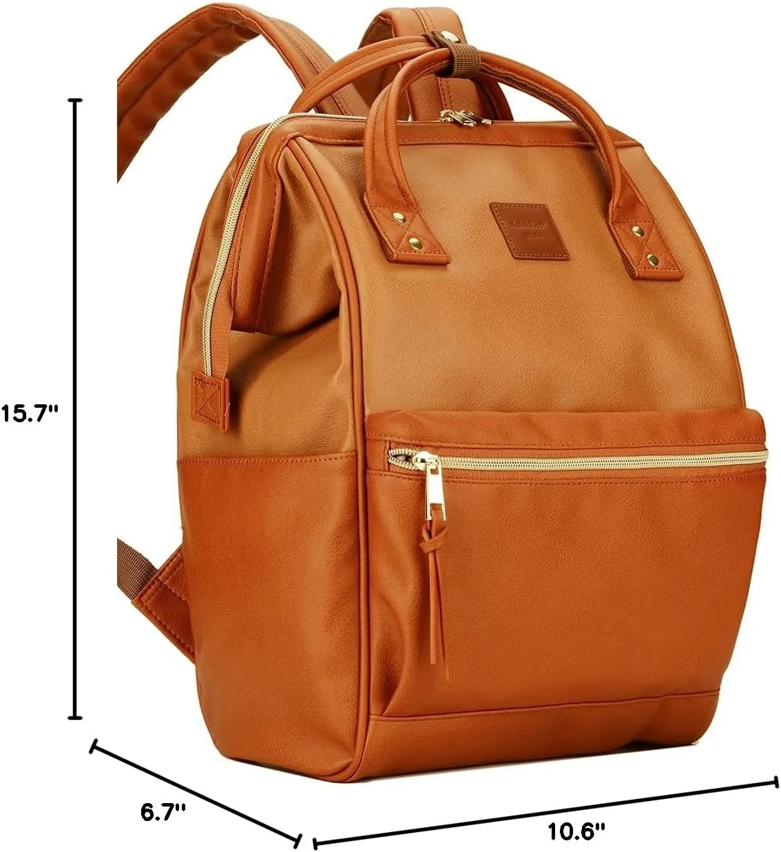 Kah&Kee Leather Backpack for Women and Men 15-inch Laptop Bag | Teacher Professional, Diaper Bag Backpack, Ideal for Work, School, Nurse, College & Travel (Buff/Camel, Medium)