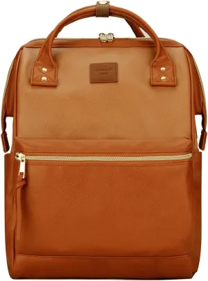 Kah&Kee Leather Backpack for Women and Men 16-inch Laptop Bag | Teacher Professional, Diaper Bag Backpack, Ideal for Work, School, Nursing, College & Travel (Buff/Camel, Large)