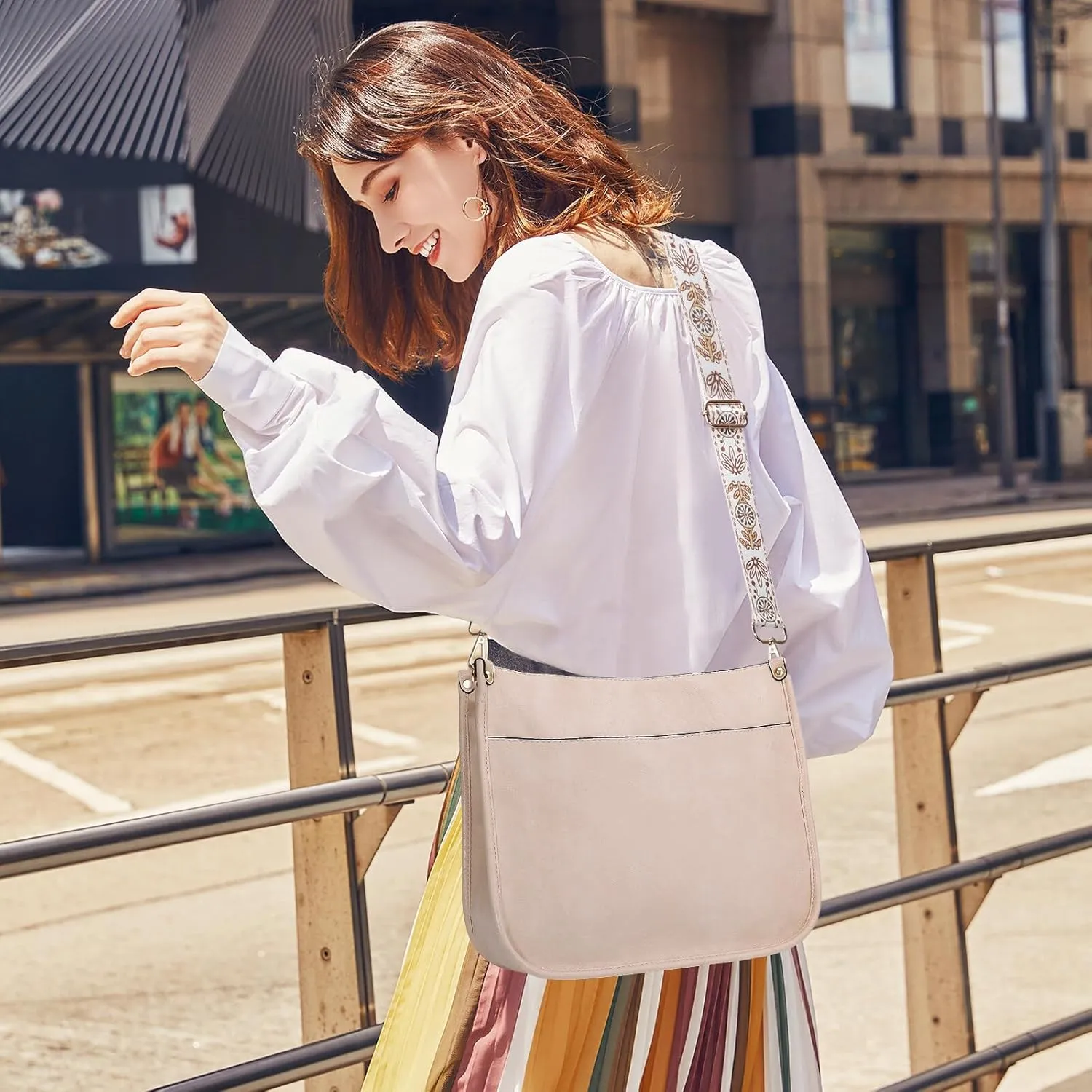 Kamo Crossbody Bags for Women Trendy Fashion Shoulder Bag Hobo Handbags Guitar Strap Purse with 2 Straps