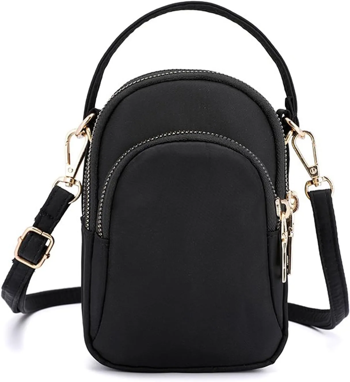 KARRESLY Small Crossbody Bag for Women Messenger Handbag Cell Phone Purses 3 Zipper Pockets Nylon Waterproof Shoulder Bag
