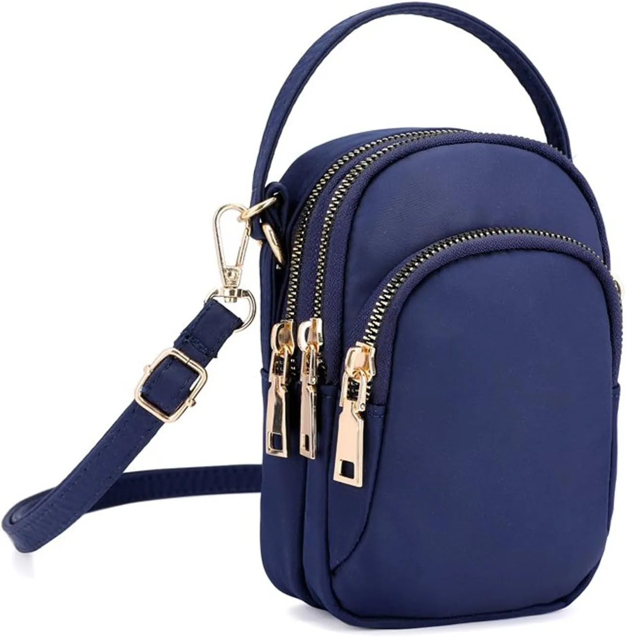 KARRESLY Small Crossbody Bag for Women Messenger Handbag Cell Phone Purses 3 Zipper Pockets Nylon Waterproof Shoulder Bag