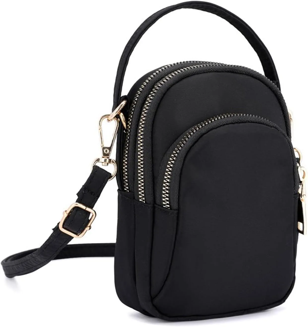 KARRESLY Small Crossbody Bag for Women Messenger Handbag Cell Phone Purses 3 Zipper Pockets Nylon Waterproof Shoulder Bag
