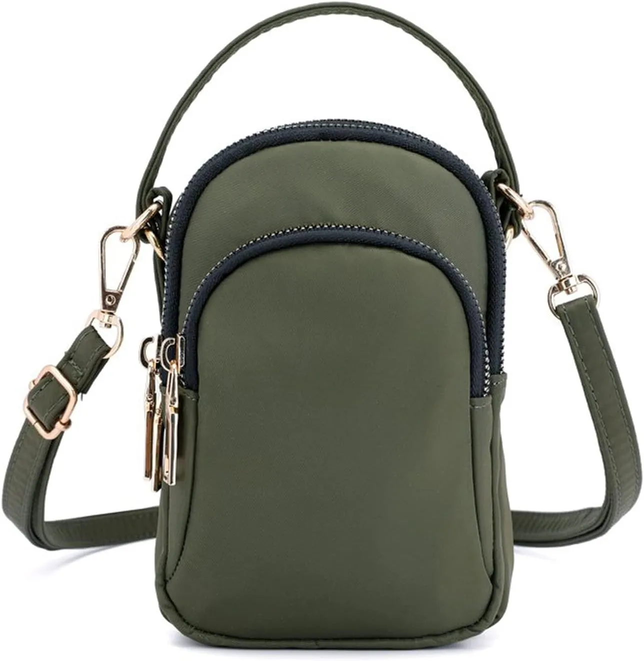 KARRESLY Small Crossbody Bag for Women Messenger Handbag Cell Phone Purses 3 Zipper Pockets Nylon Waterproof Shoulder Bag