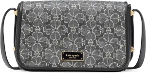 kate spade new york Spade Flower Coated Canvas Small Flap Crossbody, Black Multi