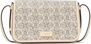 kate spade new york Spade Flower Coated Canvas Small Flap Crossbody, Neutral Multi
