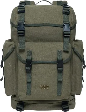 KAUKKO Vintage Casual polyster and Leather Rucksack Backpack(18-CANVAS ARMYGREEN)