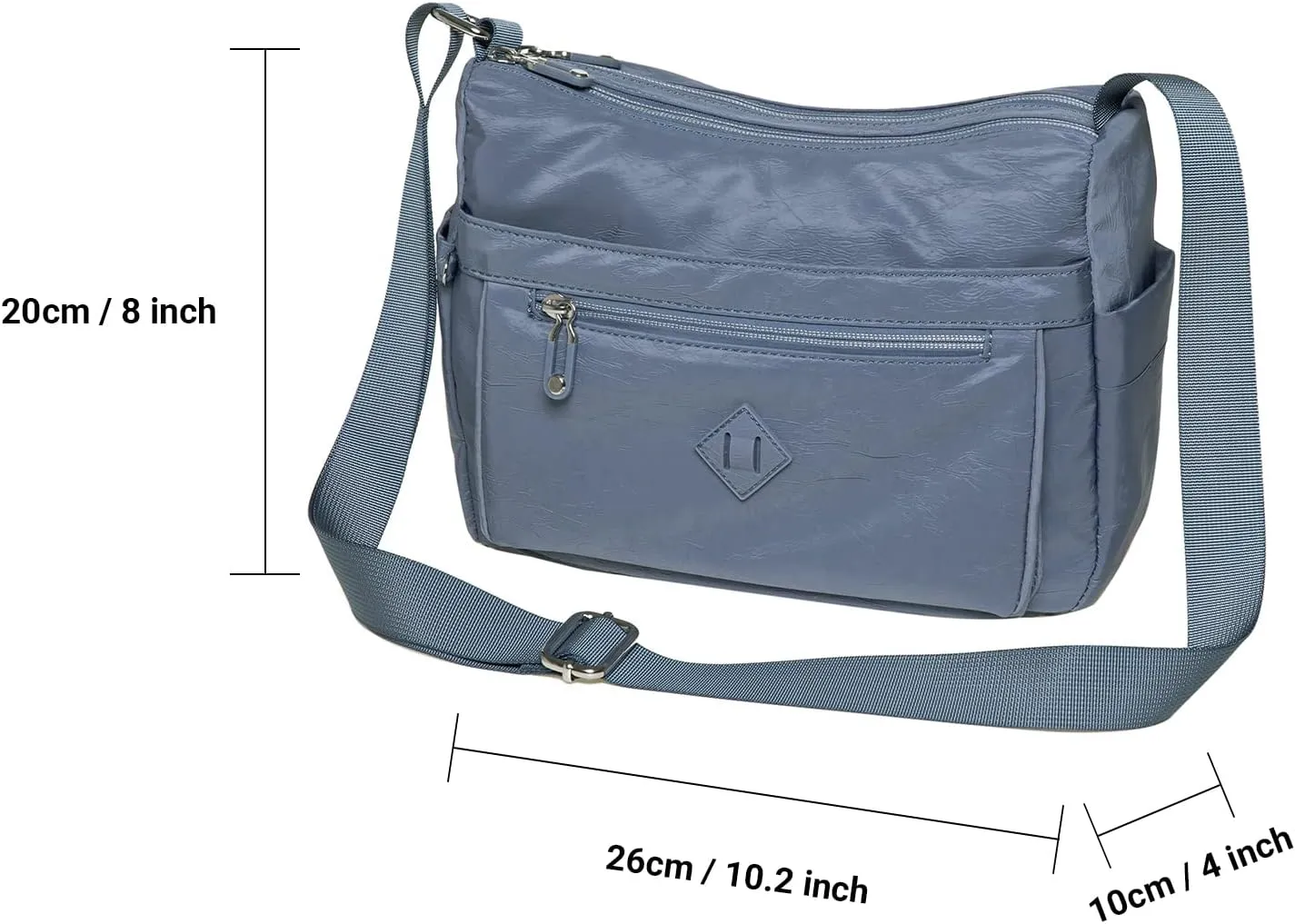 KAUKKO Women Crossbody Bag Handbag Lightweight Shoulder Purse Nylon Multi Pocket Crossbody Bag Ladies Travel Handbag