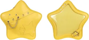 Kawaii Ita Bag Backpack Star Pins Display Crossbody Bag with Insert Y2k Aesthetic Cute Handbag for Anime Comic Con (Yellow)