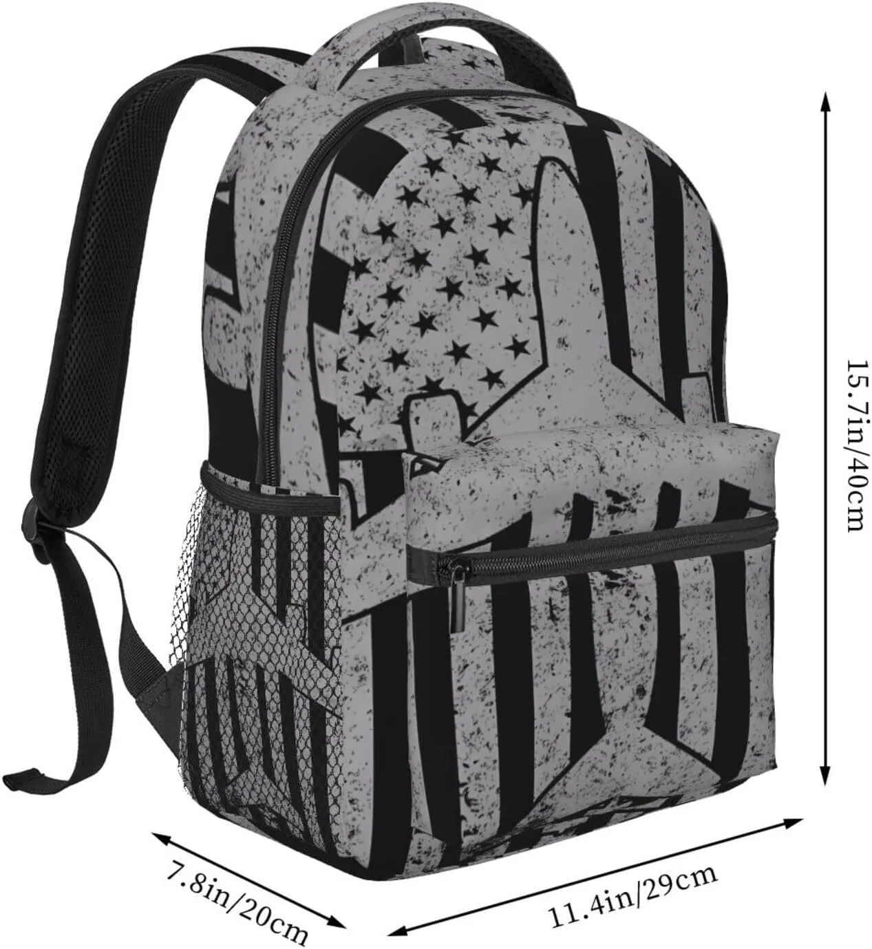KC-135 Stratotanker Military Tanker Aircraft Vintage Flag Backpack Casual Laptop Backpack Double Shoulder Bag Lightweight Backpack For Women Men Travel