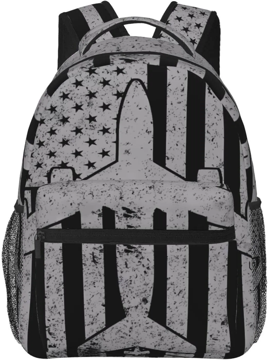 KC-135 Stratotanker Military Tanker Aircraft Vintage Flag Backpack Casual Laptop Backpack Double Shoulder Bag Lightweight Backpack For Women Men Travel