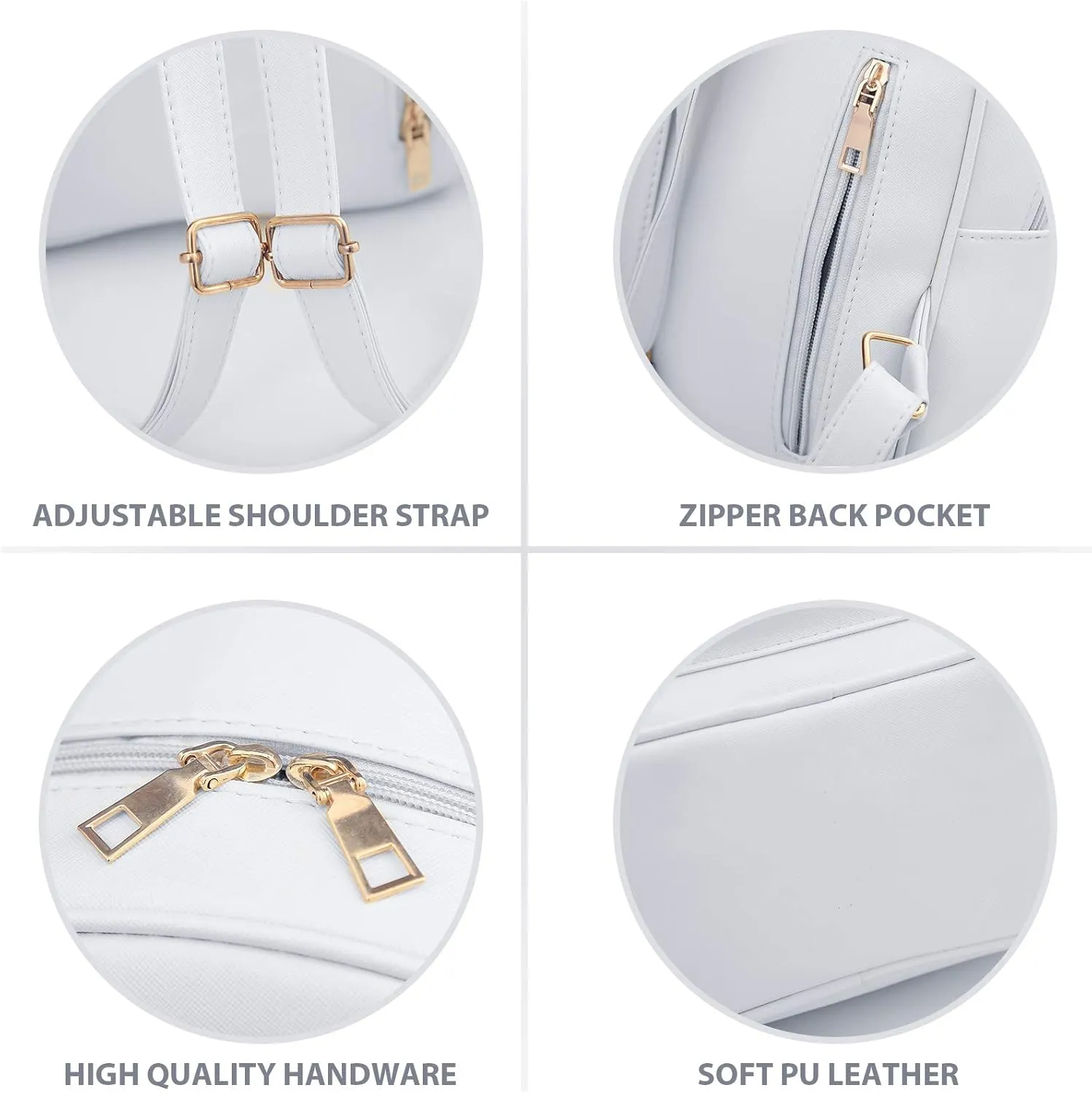 K.E.J. Mini Backpack Bowknot Leather Backpack Purse 3-PCS Cute Small Backpack for Women Ladies