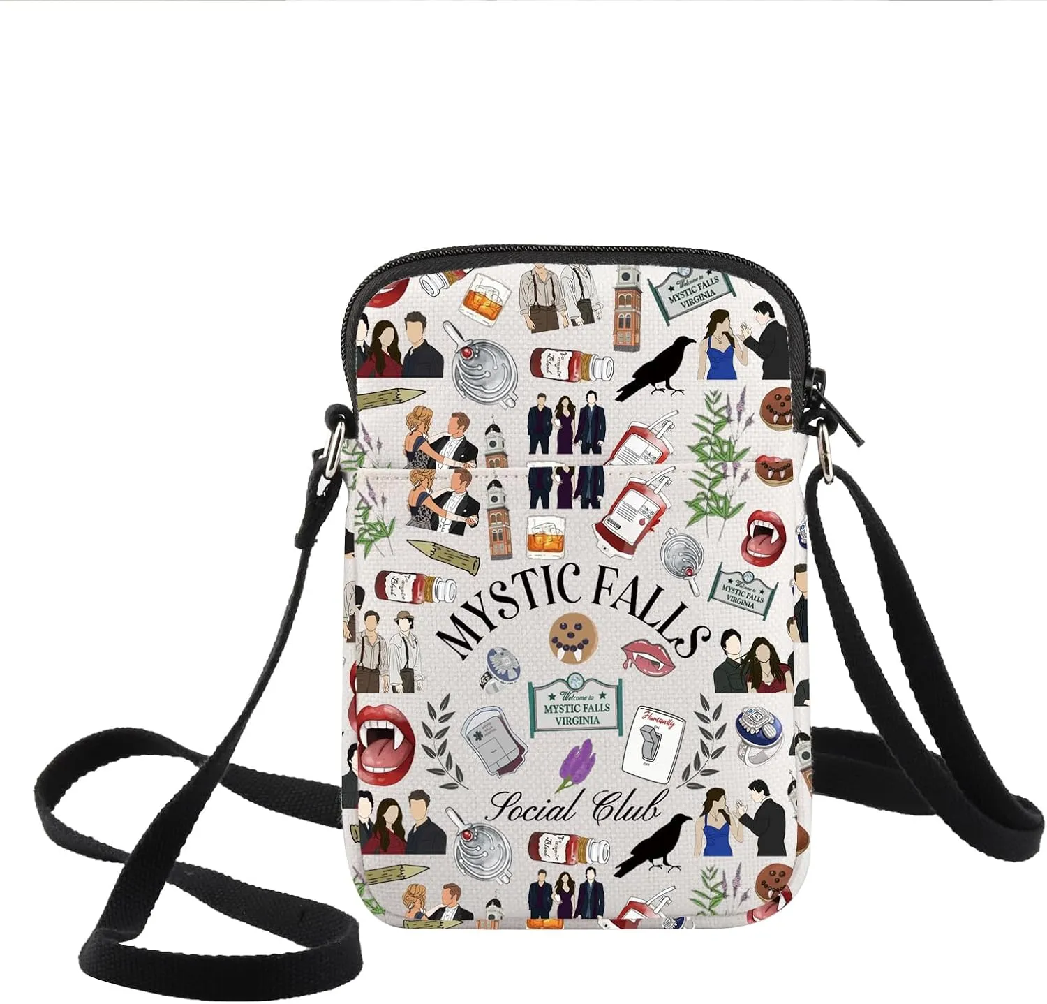 KEYCHIN Damon Brothers Crossbody Bag Damon And Elena Fans Gifts Mystic Falls Social Club Shoulder Bag Stefan Fans Gifts