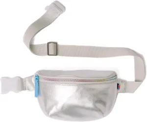 Kibou Kids Belt Bag and Fanny Pack for Boys & Girls 8-12 Stylish Crossbody Purse for Teens Practical Accessories for Active Girls Perfect for Everyday Use-Silver Canvas