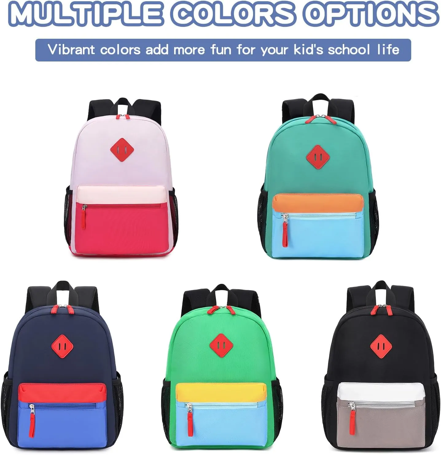 Kids Backpack, 16'' Lightweight School Backpack for Boys Girls,Casual Bookbag for Primary Elementary Middle School,Age 5-14,Green and Blue,Large Size