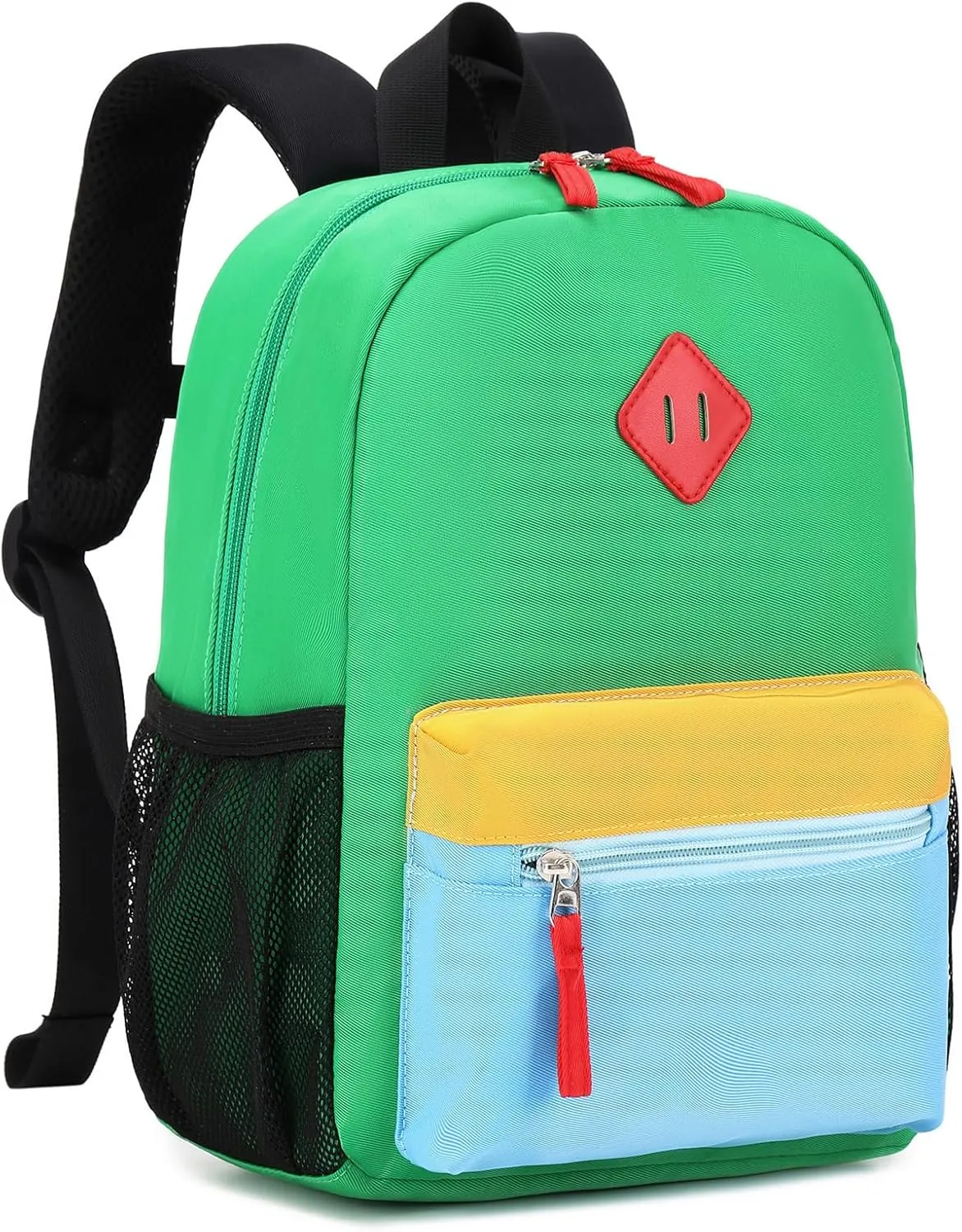 Kids Backpack, 16'' Lightweight School Backpack for Boys Girls,Casual Bookbag for Primary Elementary Middle School,Age 5-14,Green and Blue,Large Size