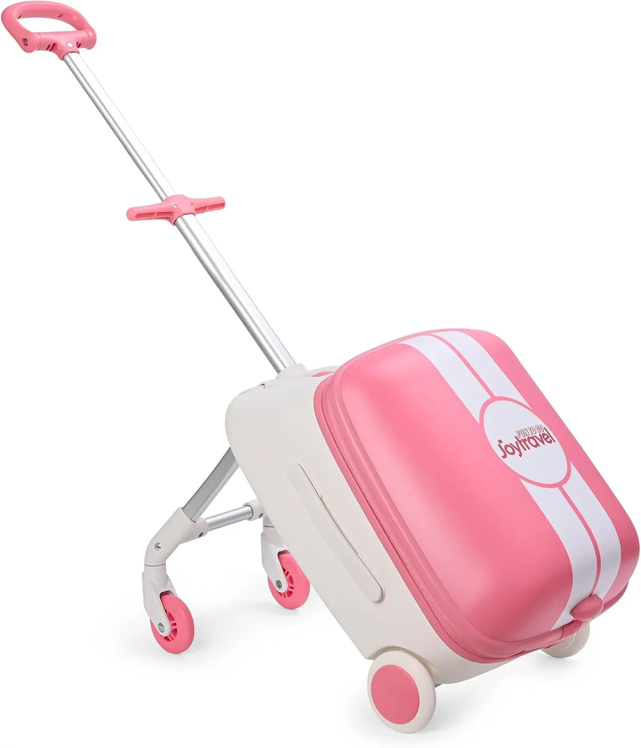 Kids Ride-on Luggage with Spinner Wheels Suitcase, Kid's Ride-On Suitcase Help Your Child Relax, Carry On Trolley Luggage (Pink)