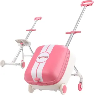 Kids Ride-on Luggage with Spinner Wheels Suitcase, Kid's Ride-On Suitcase Help Your Child Relax, Carry On Trolley Luggage (Pink)
