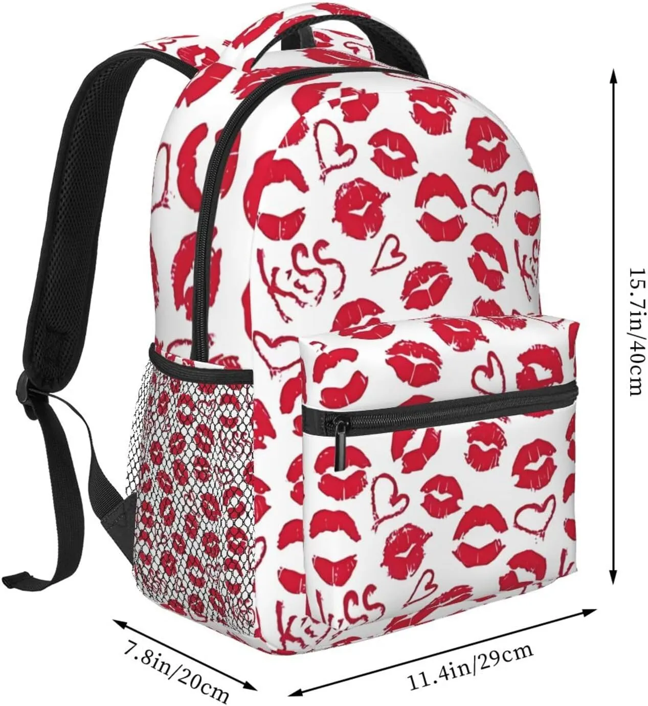 kiss Hot Red Nice Lips Backpack Casual Laptop Backpack Lightweight Double Shoulder Bag Travel Daypack For Women Men