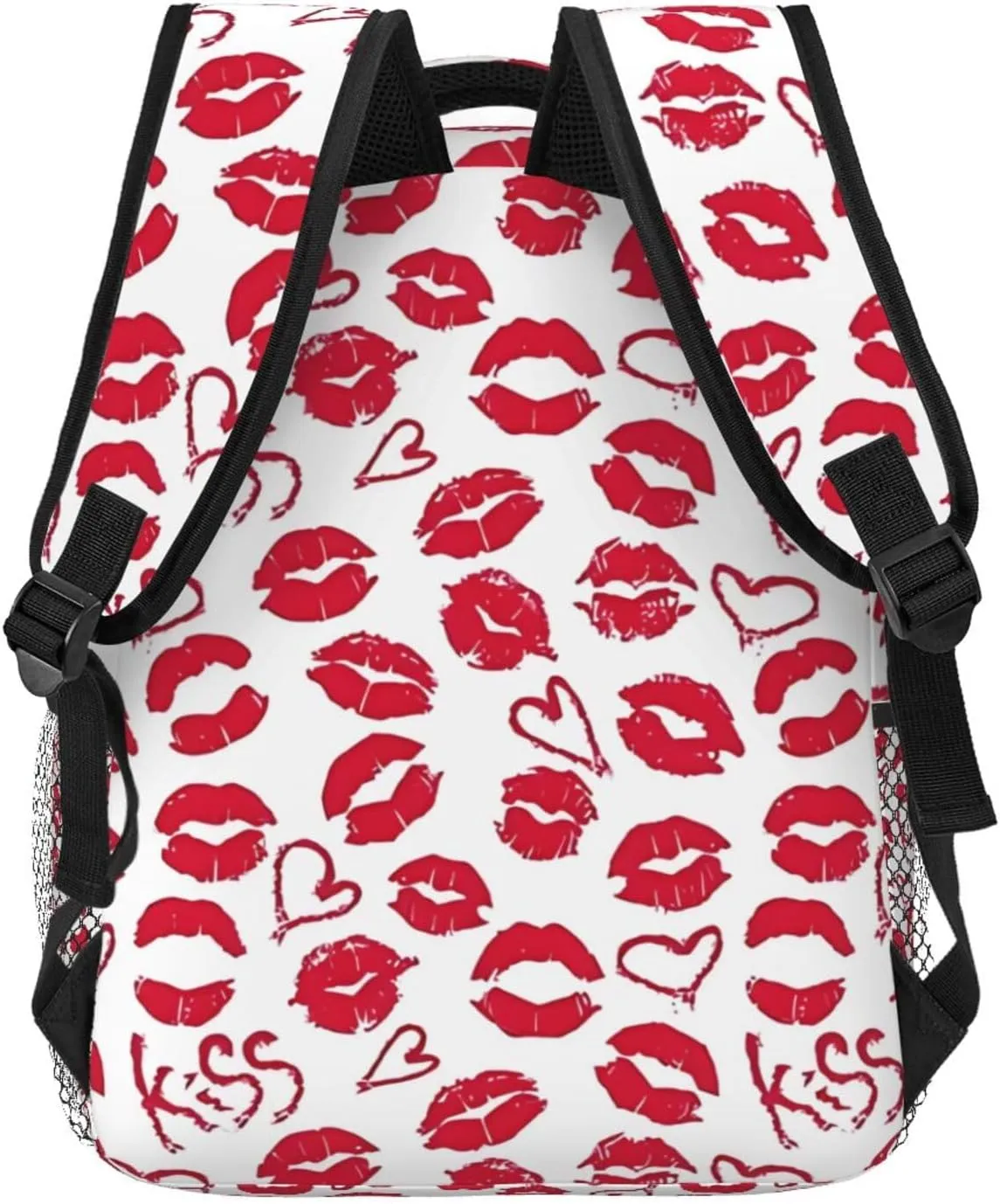 kiss Hot Red Nice Lips Backpack Casual Laptop Backpack Lightweight Double Shoulder Bag Travel Daypack For Women Men