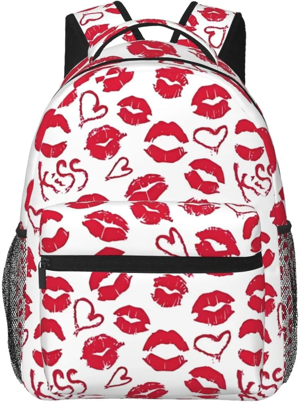 kiss Hot Red Nice Lips Backpack Casual Laptop Backpack Lightweight Double Shoulder Bag Travel Daypack For Women Men