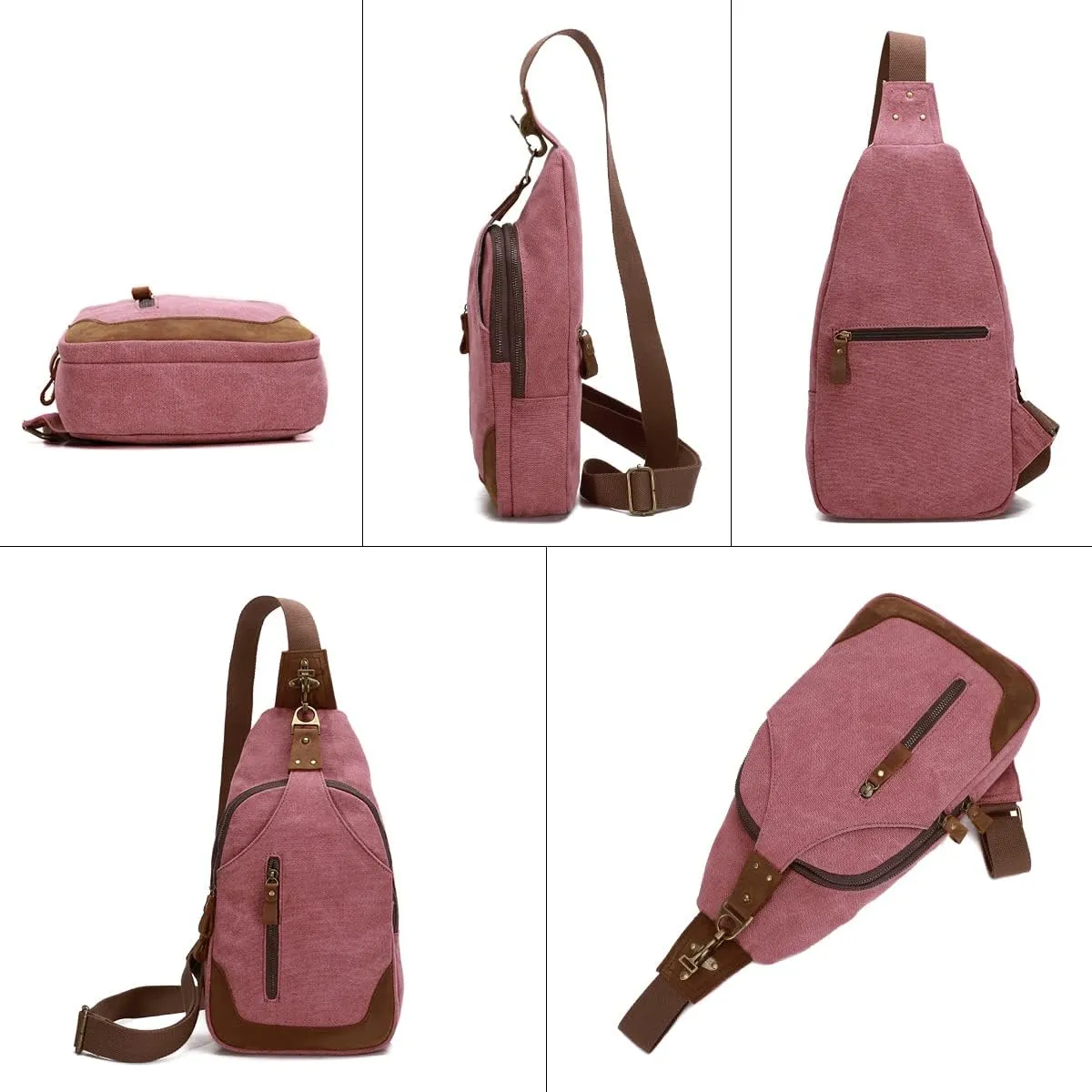 KL928 Canvas Sling Bag Crossbody Backpack Shoulder Casual Rucksack for Men Women