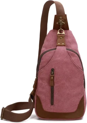 KL928 Canvas Sling Bag Crossbody Backpack Shoulder Casual Rucksack for Men Women